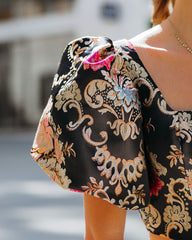 Ximena Puff Sleeve Embroidered Crop Blouse Oshnow