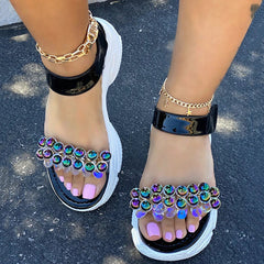 Cute Beans Velcro Side Closure Sandals