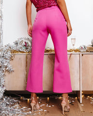 Yes Moment High Waisted Pants - Hot Pink Oshnow