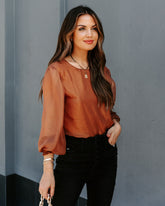 Yesenia High Sheen Blouse - Bronze Oshnow