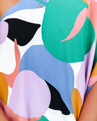 Yoselin Abstract Print One Shoulder Blouse Oshnow