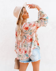 You Look Perfect Floral Button Down Babydoll Top Oshnow