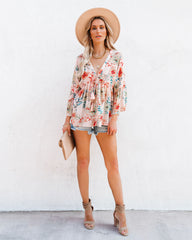 You Look Perfect Floral Button Down Babydoll Top Oshnow