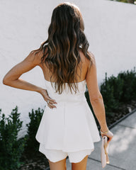 Your One + Only Strapless Romper - White Oshnow