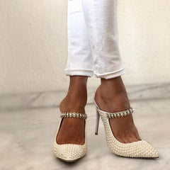Chic Pearl Detailed High Heels