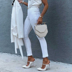 Chic Pearl Detailed High Heels