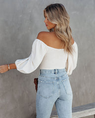 Zeno Puff Sleeve Knit Bodysuit - Ivory Oshnow