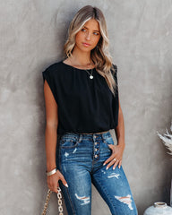 Zola Cotton Billowed Crop Top - Black Oshnow