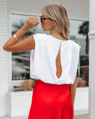 Zola Cotton Billowed Crop Top - White Oshnow