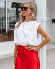 Zola Cotton Billowed Crop Top - White Oshnow