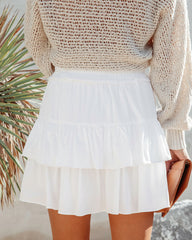 Beach Daze Tiered Skort - White
