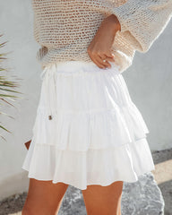 Beach Daze Tiered Skort - White