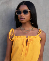 Capitola Dates Cotton Pocketed Romper - Marigold