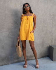 Capitola Dates Cotton Pocketed Romper - Marigold