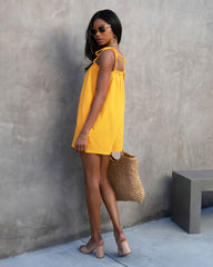 Capitola Dates Cotton Pocketed Romper - Marigold