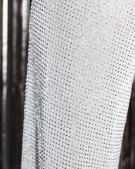 Disco Doll Rhinestone Wide Leg Knit Pants - Champagne