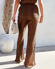 Drift Away Textured Pants - Chocolate