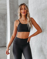 Equipped Ribbed Sports Bra - Black