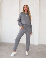 Genevieve Knit Pullover Sweater - Heather Grey
