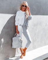 Grey Area Pocketed Colorblock Knit Joggers - SALE