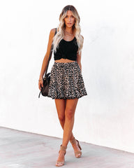 Luther Ruffle Leopard Mini Skirt