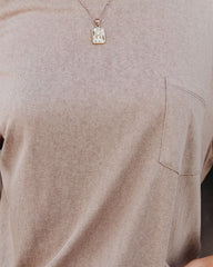 Magnolia Cotton Blend Pocket Tee - Dark Taupe