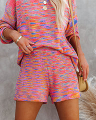 Mosaic Of Color High Rise Knit Shorts