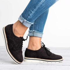 Lace Up Perforated Oxfords Shoes