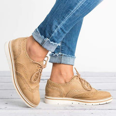 Lace Up Perforated Oxfords Shoes