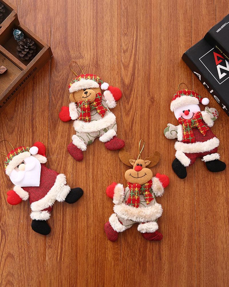 Christmas Tree Hanging Doll Santa Claus Ornament Snowman Elk New Years Party Toy Decoration