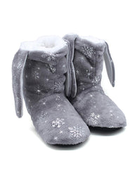 Christmas Snowflake Print Ear Design Indoor Boots