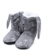 Christmas Snowflake Print Ear Design Indoor Boots