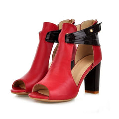 Verstellbare, klassische Ankle Boots mit Plateausohle 