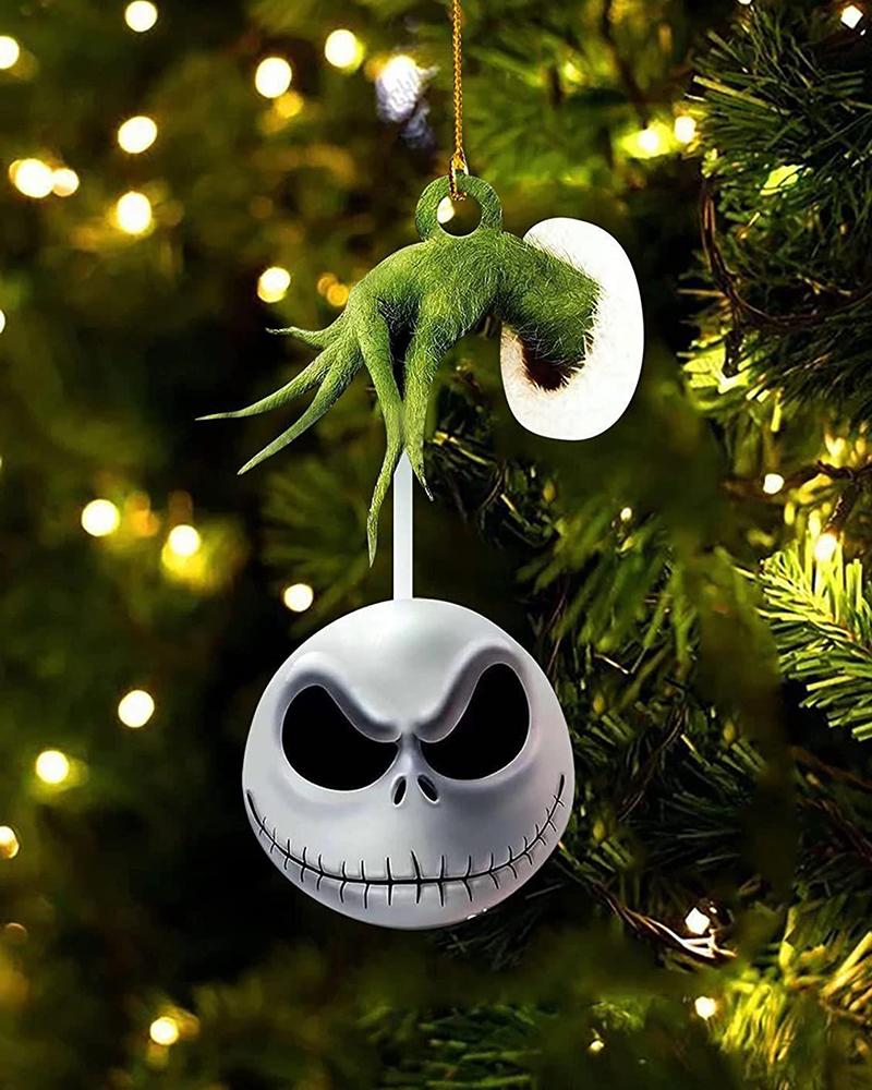 1 adorno colgante con forma de calavera de Pesadilla antes de Navidad.