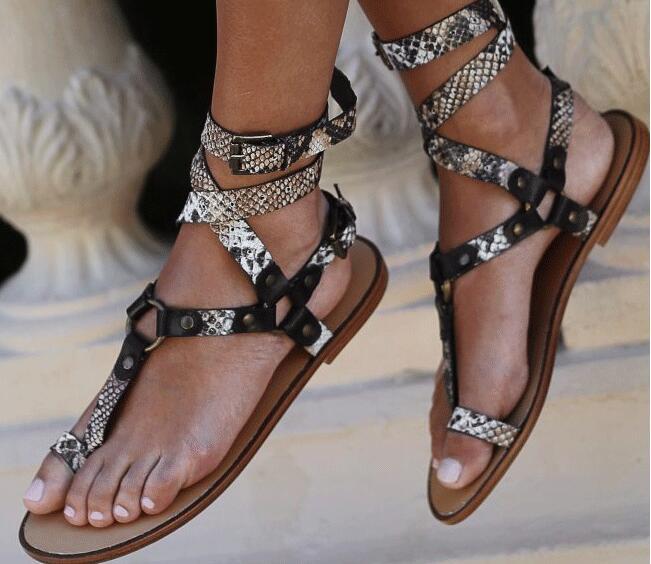 Crisscross Strap Flat Slip-On Sandals