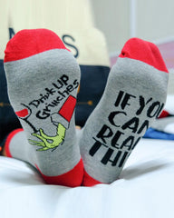 1Pair Christmas Graphic Letter Print Socks