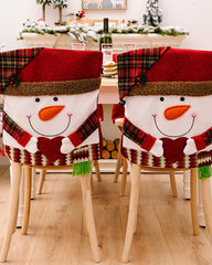 1pc Christmas Dining Chair Cover Dinner Chair Slipcover Christmas Chair Seat Back Cover Protector Holidays Home Party Decoration