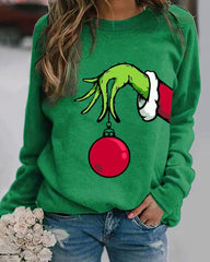 Christmas Graphic Print Long Sleeve Top