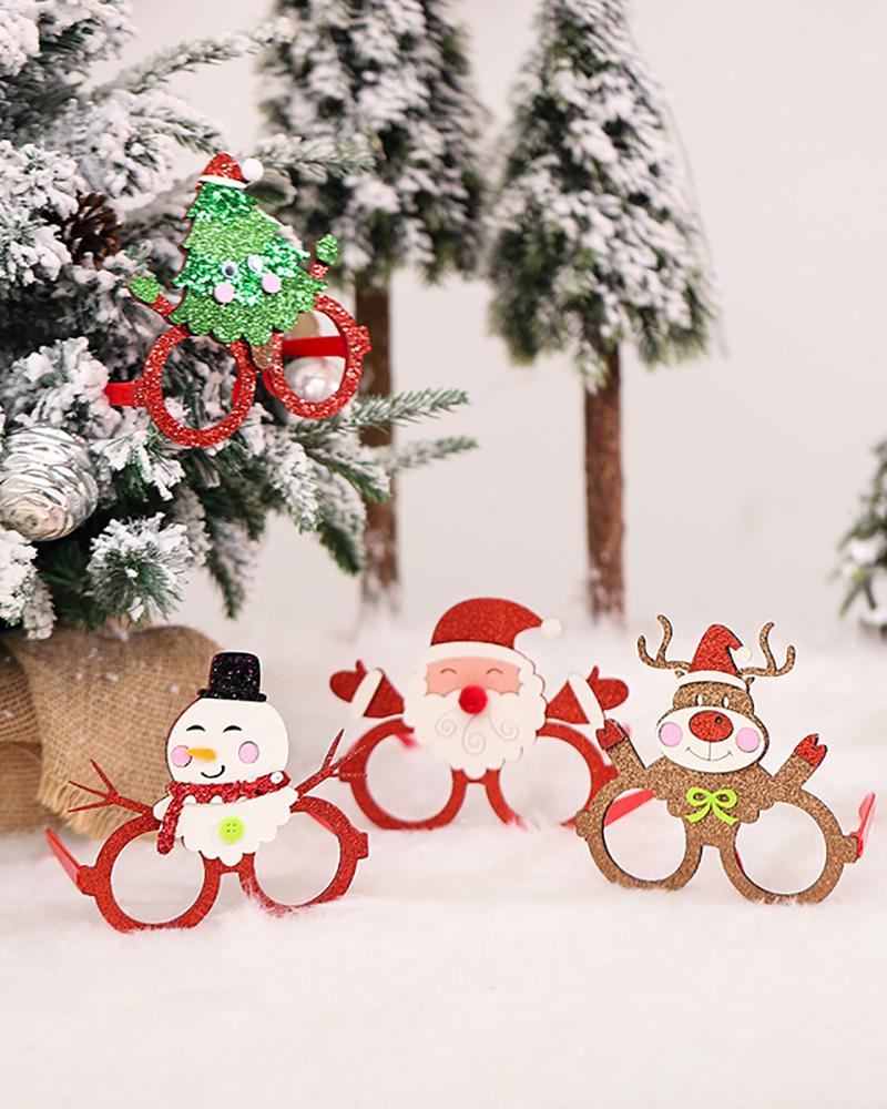 Stat Cute Christmas Glasses Frame Funny Festive For Holiday Xmas Party Photos Props