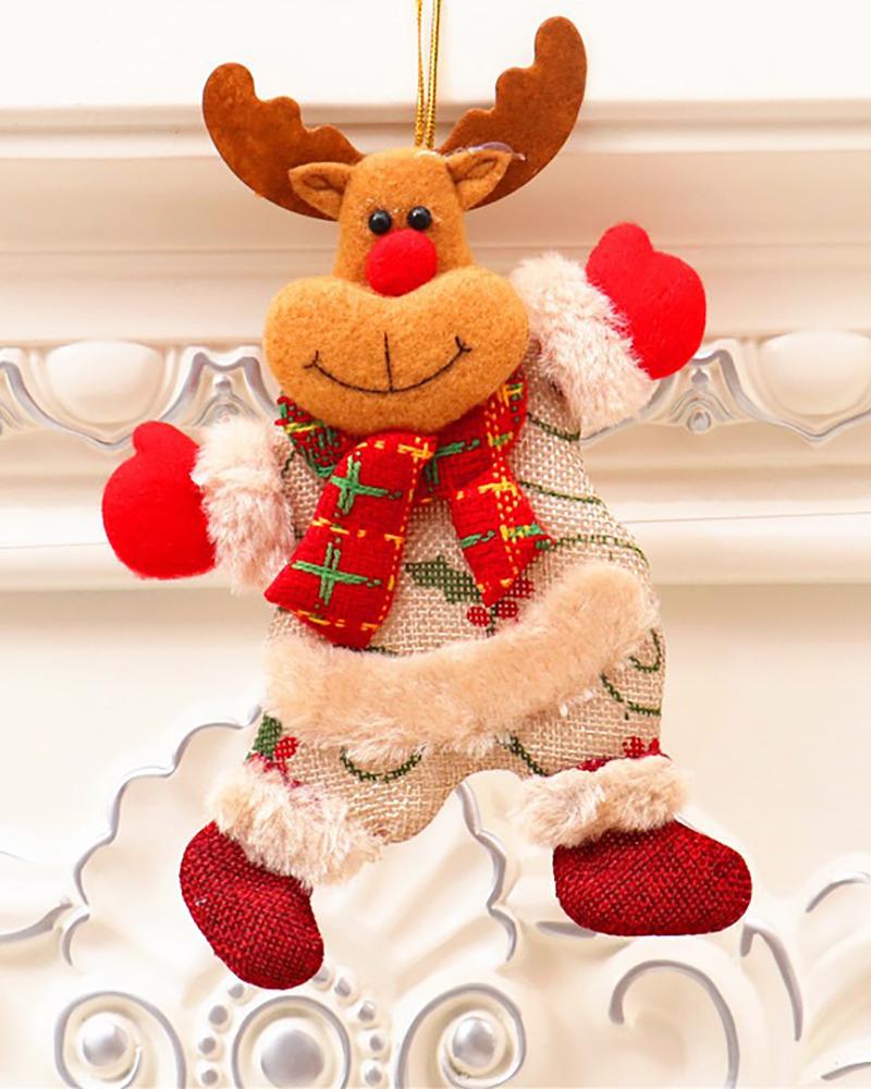 Christmas Tree Hanging Doll Santa Claus Ornament Snowman Elk New Years Party Toy Decoration