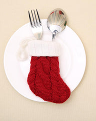 1pc Christmas Braided Sock Dining Home Decor