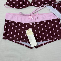 Dot-Pattern Two-Piece Strapless Swimsuit