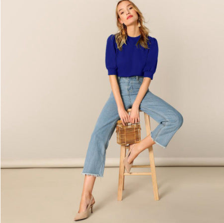 Kingston Statement Sleeve Top - Blue