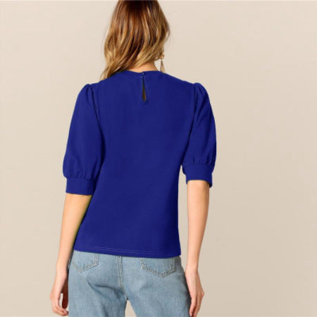 Top Kingston con mangas abullonadas - Azul