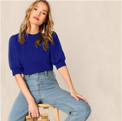 Kingston Statement Sleeve Top - Blue