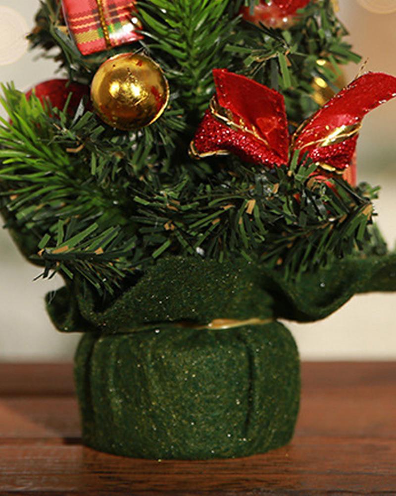 1 mini árbol de Navidad de mesa con bola de Navidad, adorno para mesa.