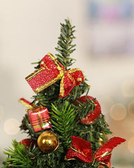 1 mini árbol de Navidad de mesa con bola de Navidad, adorno para mesa.