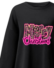 Sudadera de manga larga con estampado de letras navideñas