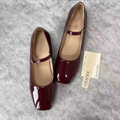 Leather Upper Platform Flat-Heeled Sandal