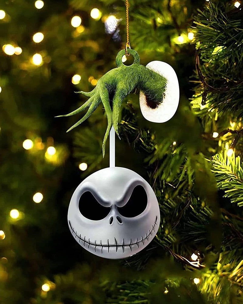 1 adorno colgante con forma de calavera de Pesadilla antes de Navidad.